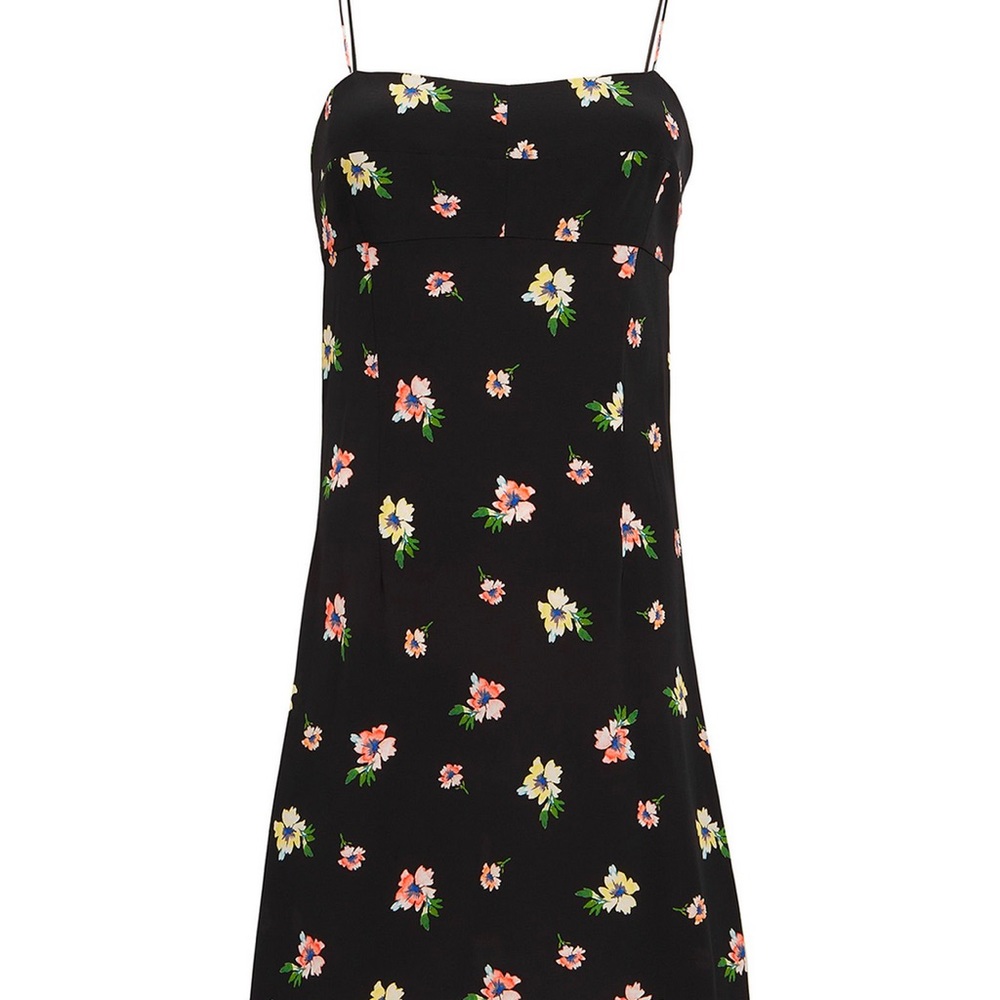 Intermix Cyrus Floral Black Slip Dress